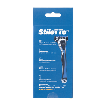 STILETTO® KIT DE AFEITADO DE 5 HOJAS CON HOJA TRIMMER