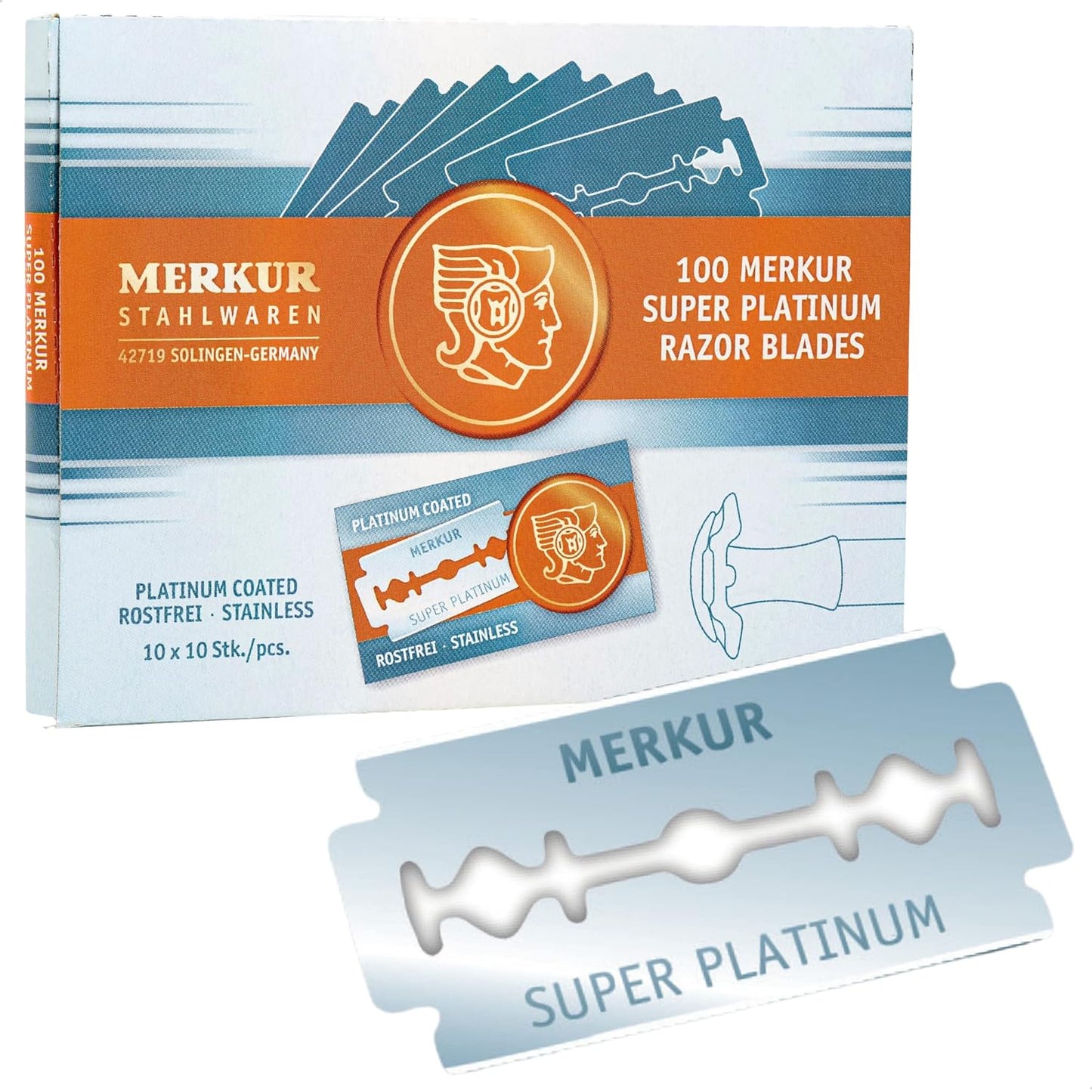 MERKUR REPUESTOS DOBLE HOJA SUPER PLATINUM-100 unidades