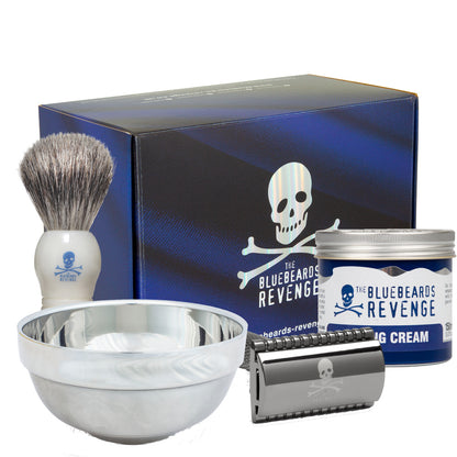 THE BLUEBEARDS REVENGE SET BARBERO MAQUINA TRADICIONAL DOBLE HOJA