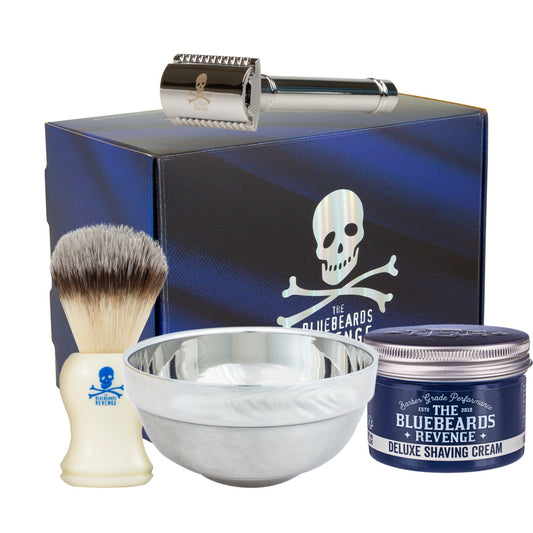 THE BLUEBEARDS REVENGE SET BARBERO CON MAQUINA DOBLE HOJA