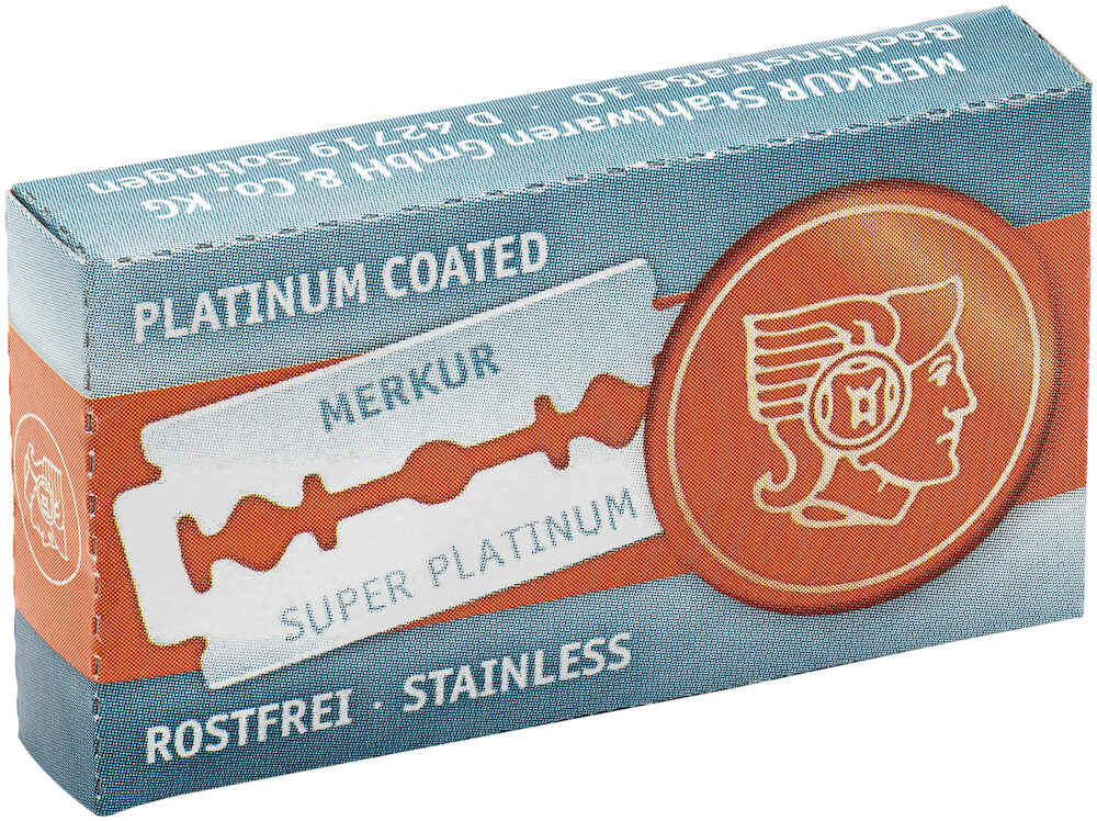 MERKUR REPUESTOS DOBLE HOJA SUPER PLATINUM-10 unidades